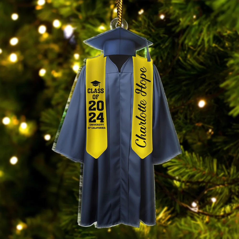 Graduation Gown - Personalized Custom Shaped Acrylic Ornament ORNA1210