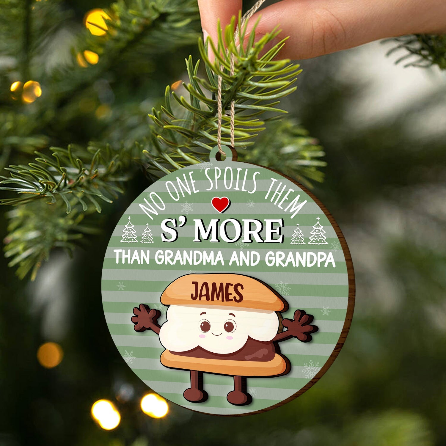 S'more Grandparent No One Spoil Them - Christmas Gift For Grandparent - Personalized 2-Layered Wooden Ornament ORNA1210