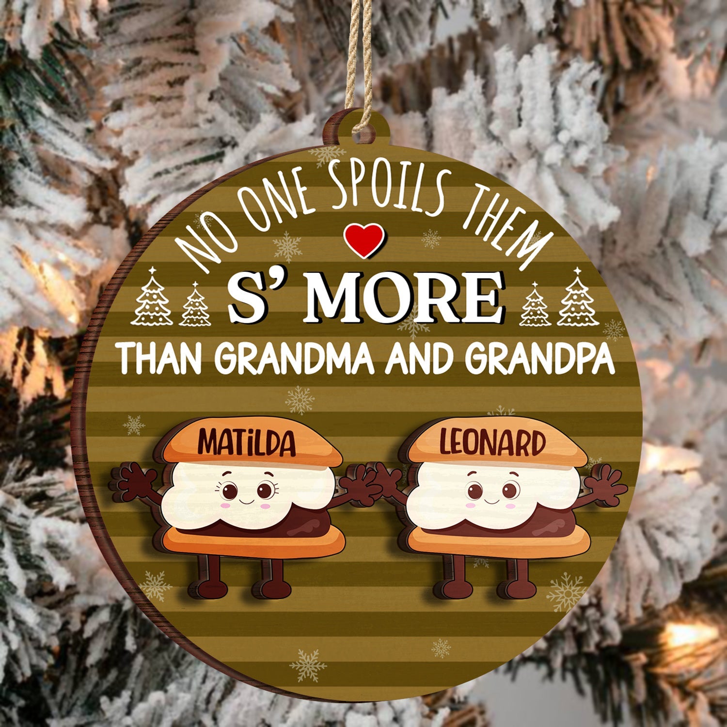 S'more Grandparent No One Spoil Them - Christmas Gift For Grandparent - Personalized 2-Layered Wooden Ornament ORNA1210