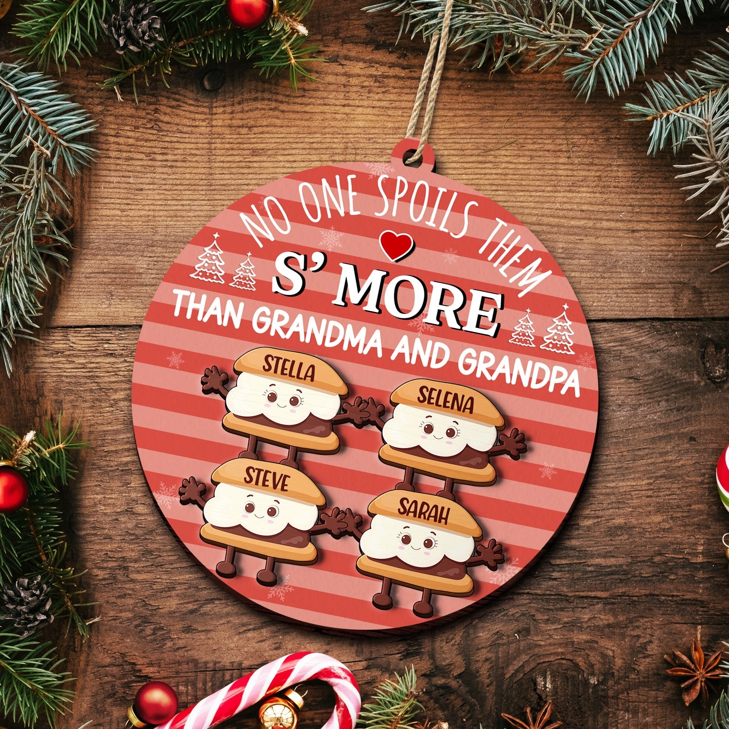 S'more Grandparent No One Spoil Them - Christmas Gift For Grandparent - Personalized 2-Layered Wooden Ornament ORNA1210