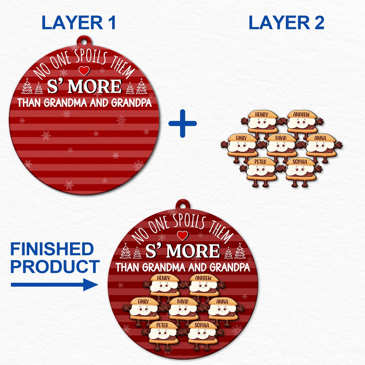 S'more Grandparent No One Spoil Them - Christmas Gift For Grandparent - Personalized 2-Layered Wooden Ornament ORNA1210