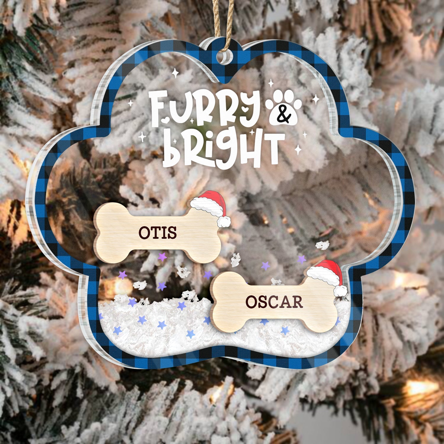 Happy Pawlidays Dogs Cats Paw Shape - Christmas Gift For Pet Lovers - Personalized 3-Layered Acrylic Shaker Ornament ORNA1210