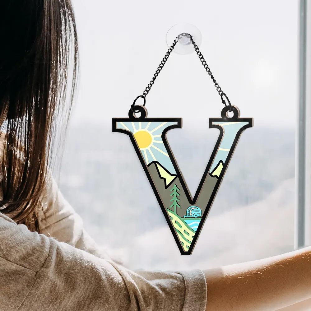 Family Character Name Camping - Personalized Window Hanging Suncatcher Ornament ORNA1210