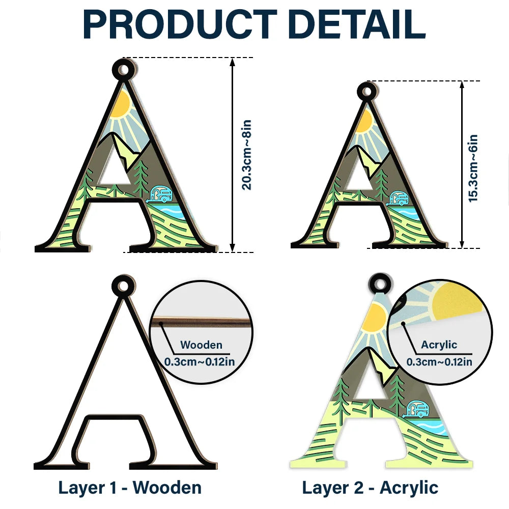 Family Character Name Camping - Personalized Window Hanging Suncatcher Ornament ORNA1210