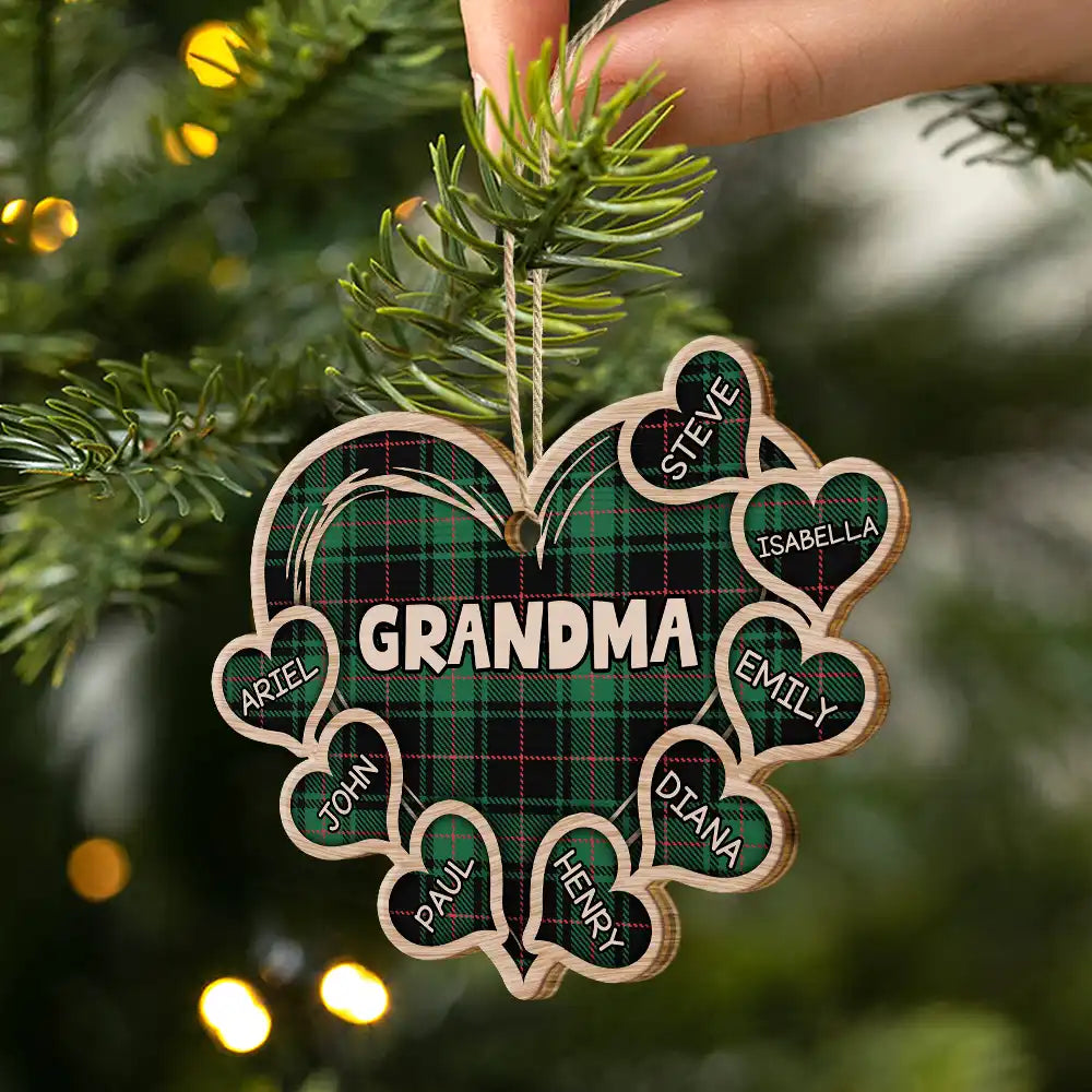 Mom Dad Grandma Grandpa Little Sweethearts - Personalized Wooden Cutout Ornament ORNA1210
