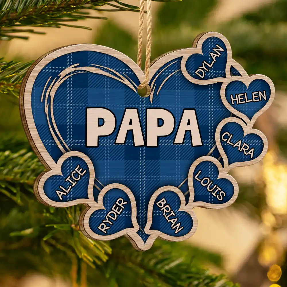 Mom Dad Grandma Grandpa Little Sweethearts - Personalized Wooden Cutout Ornament ORNA1210