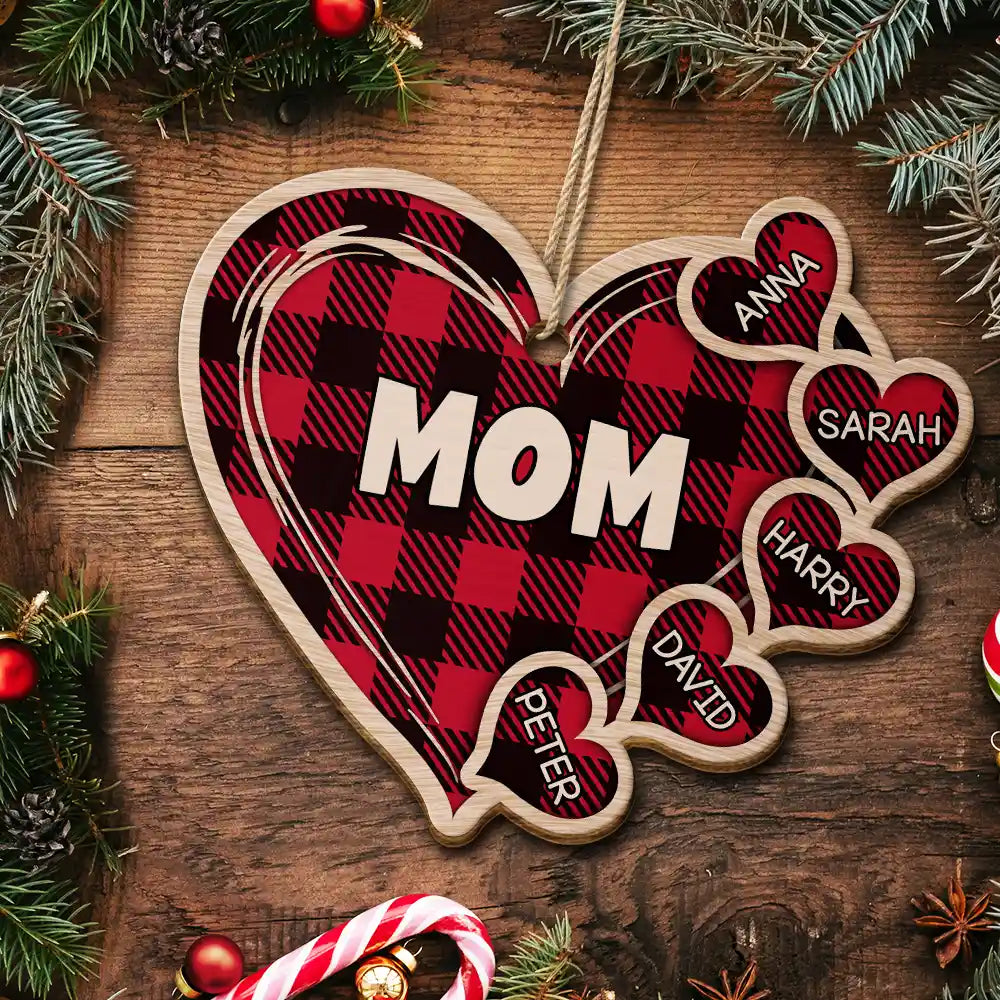 Mom Dad Grandma Grandpa Little Sweethearts - Personalized Wooden Cutout Ornament ORNA1210
