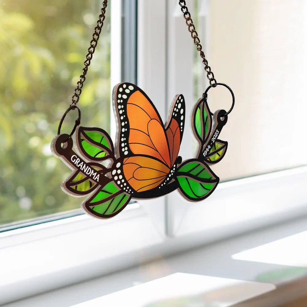 Memorial Mom Dad Grandma Grandpa - Personalized Window Hanging Suncatcher Ornament ORNA1210