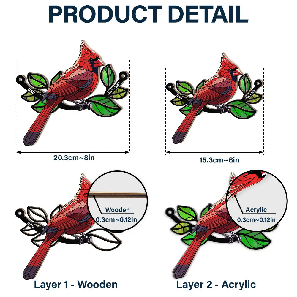 Memorial Mom Dad Grandma Grandpa - Personalized Window Hanging Suncatcher Ornament ORNA1210