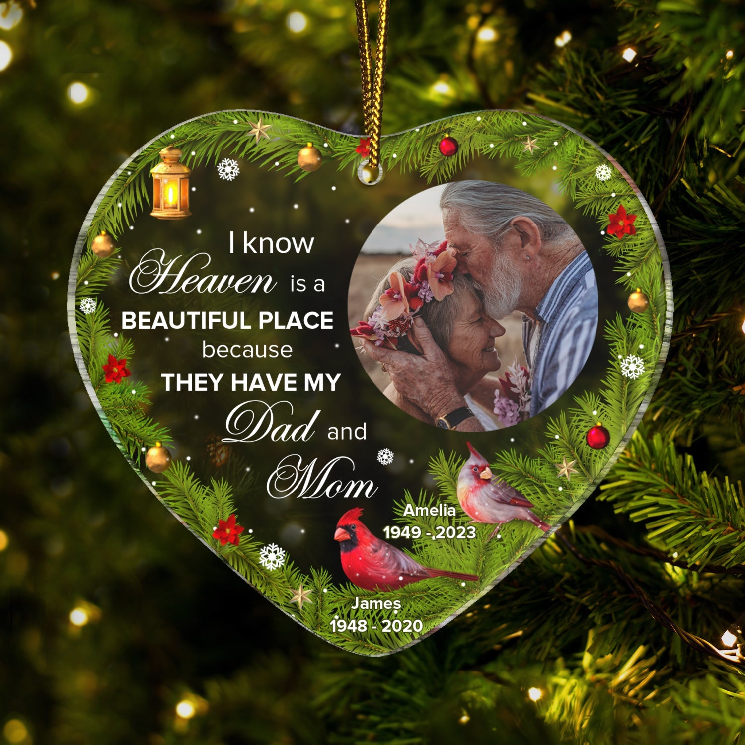 Custom Photo I Know Heaven Is A Beautiful Place - Memorial Gift - Personalized Custom Shaped Acrylic Ornament ORNA1210