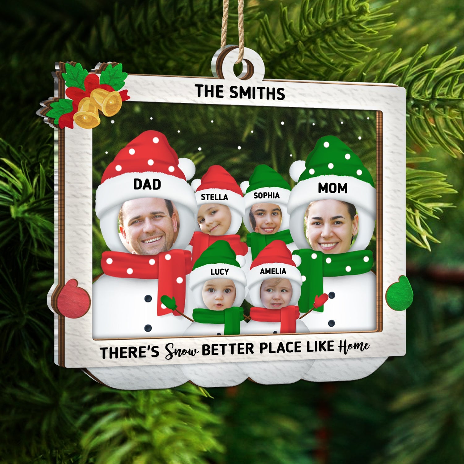 Custom Photo Snow Better Place - Christmas Gift For Couples And Family - Personalized 2-Layered Mix Ornament ORNA1210