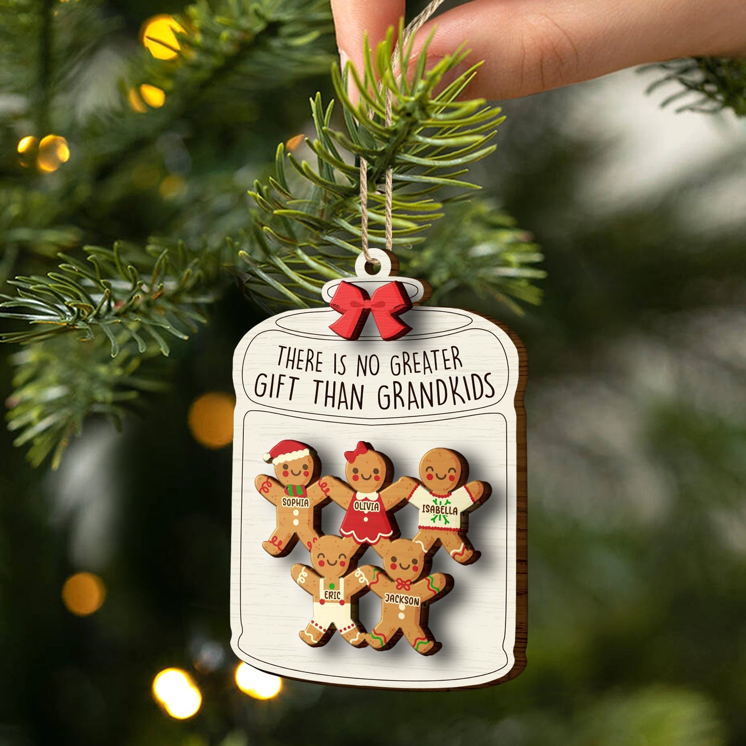 Gingerbread Life Is Better With Grandkids - Christmas, Gift For Grandparent - Personalized 2-Layered Wooden Ornament ORNA1210