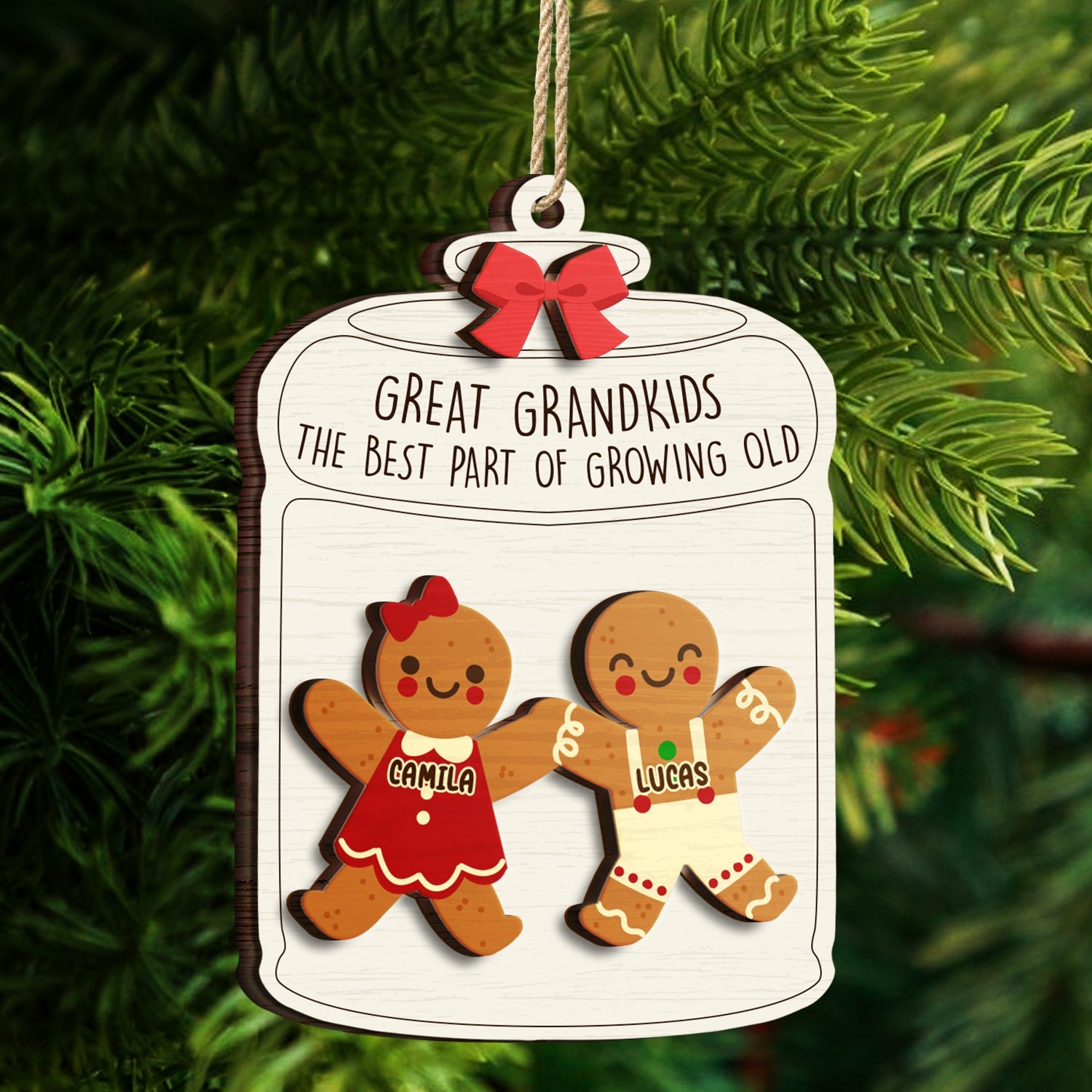 Gingerbread Life Is Better With Grandkids - Christmas, Gift For Grandparent - Personalized 2-Layered Wooden Ornament ORNA1210