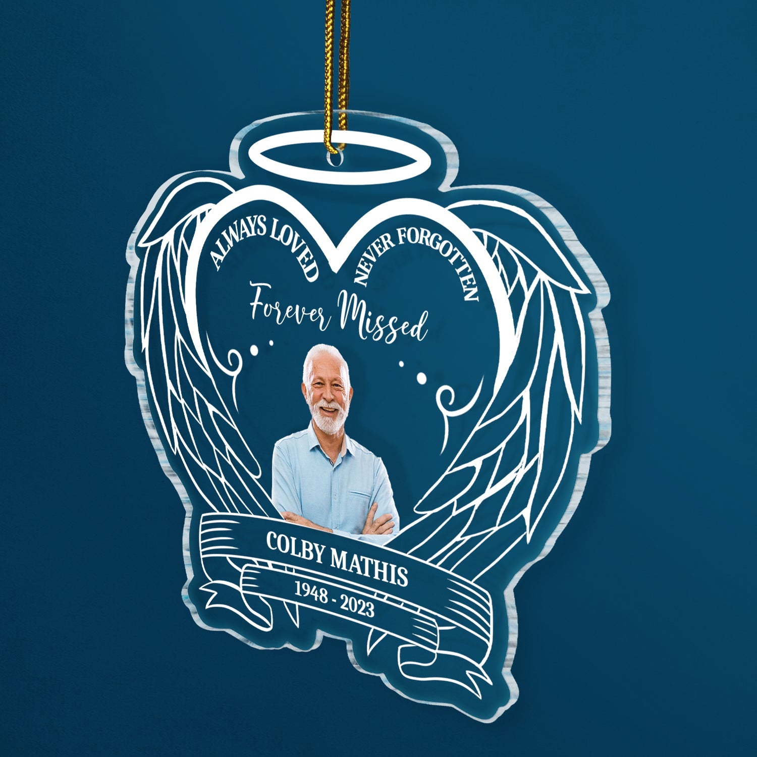 Custom Photo Always In Our Hearts - Christmas, Memorial Gift - Personalized Custom Shaped Acrylic Ornament ORNA1210
