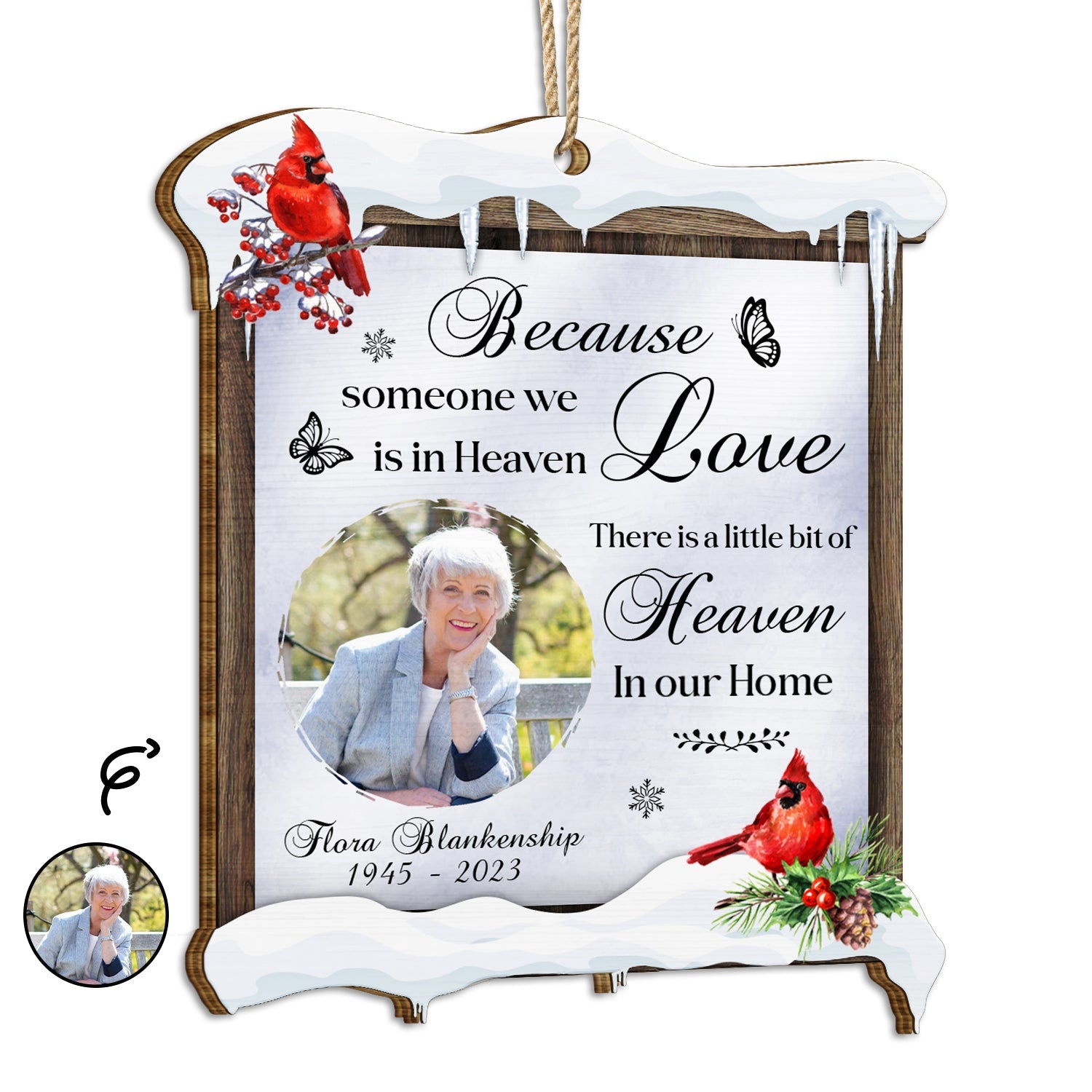 Custom Photo In Loving Memory - Christmas, Memorial Gift - Personalized Custom Shaped Wooden Ornament ORNA1210