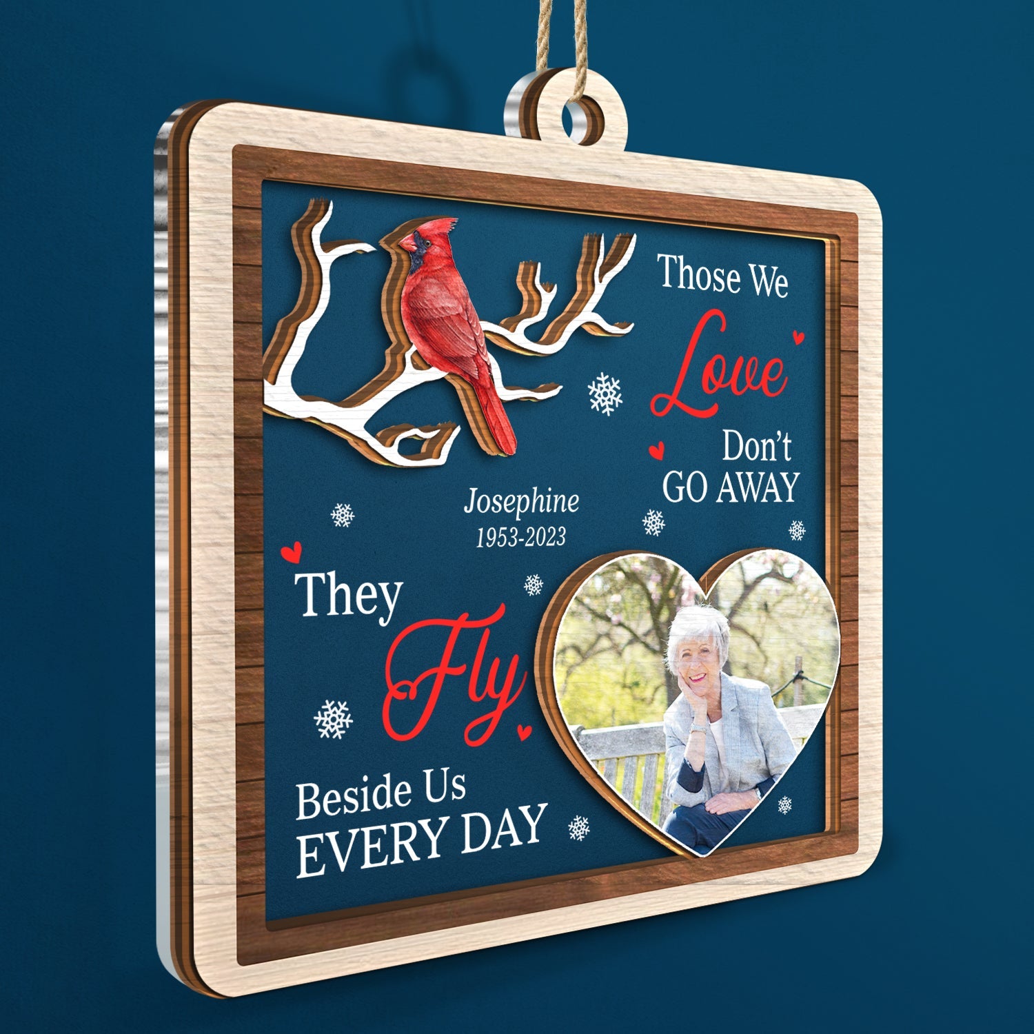 Custom Photo Those We Love Don't Go Away - Memorial, Christmas Gift - Personalized 2-Layered Mix Ornament ORNA1210