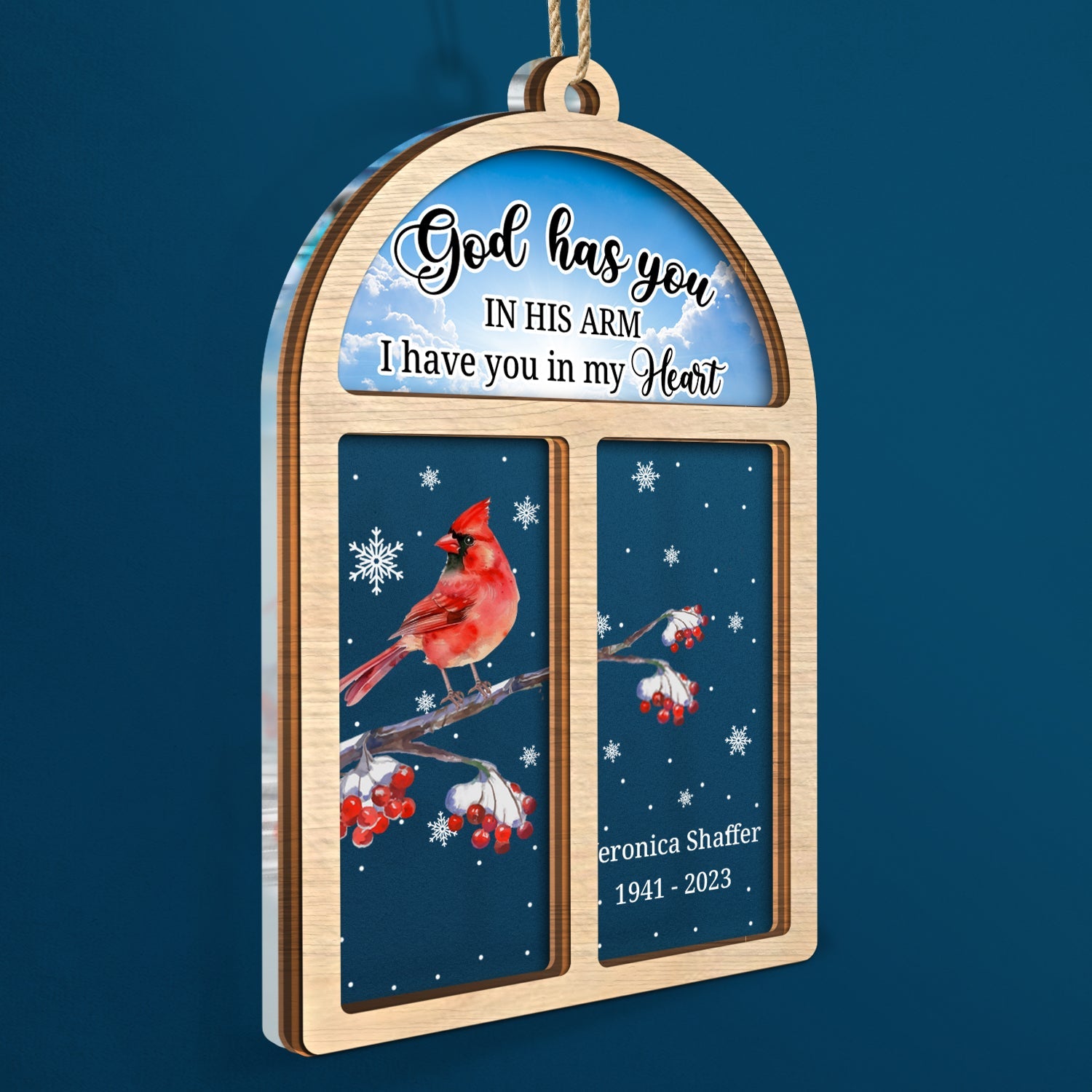 Cardinals Appear When Angels Are Near - Christmas, Memorial Gift - Personalized 2-Layered Mix Ornament ORNA1210