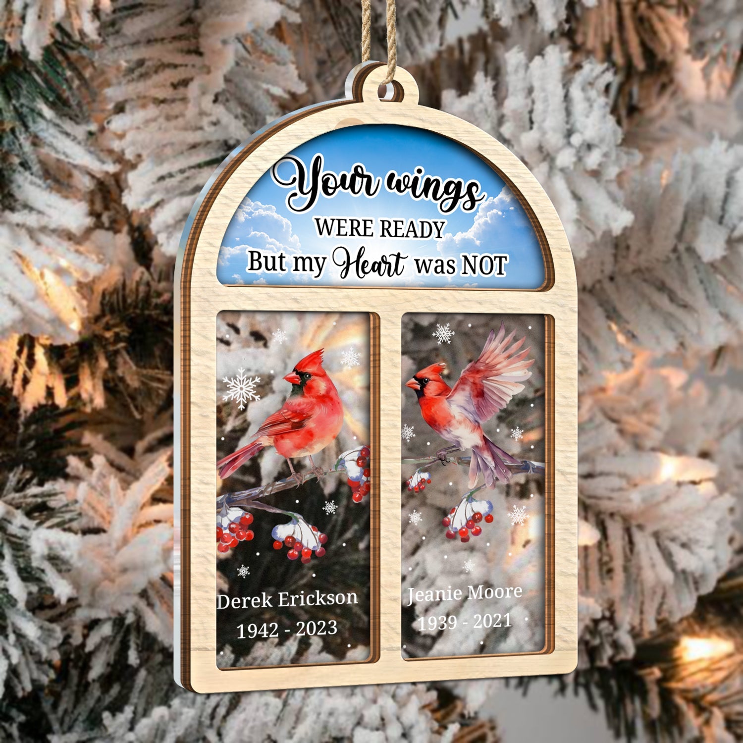 Cardinals Appear When Angels Are Near - Christmas, Memorial Gift - Personalized 2-Layered Mix Ornament ORNA1210