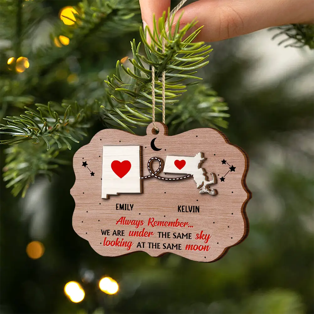 Always Remember We Are Under The Same Sky - Personalized 2-Layered Wooden Ornament ORNA1210