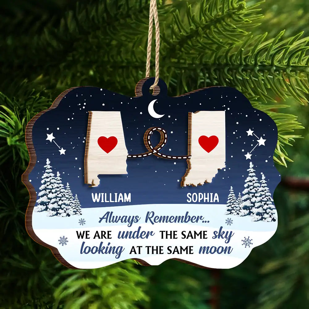 Always Remember We Are Under The Same Sky - Personalized 2-Layered Wooden Ornament ORNA1210