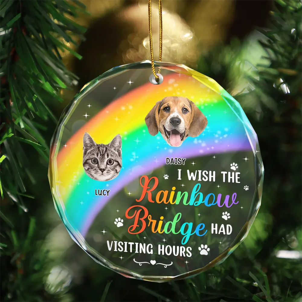 Custom Photo A Piece Of My Heart Memorial Christmas - Personalized Circle Glass Ornament ORNA1210