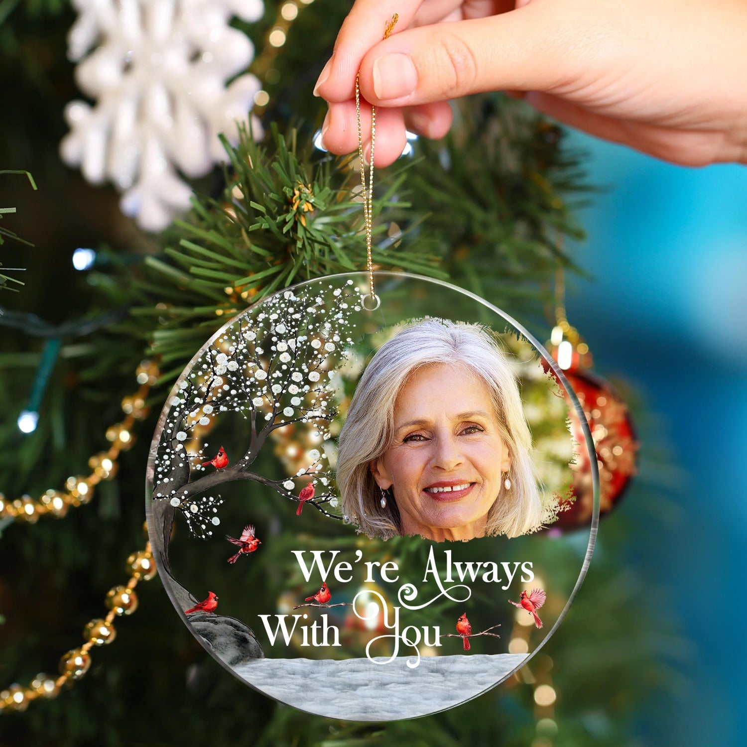 Custom Photo I'm Always With You - Memorial Gift For Family, Friends - Personalized Circle Acrylic Ornament ORNA1210