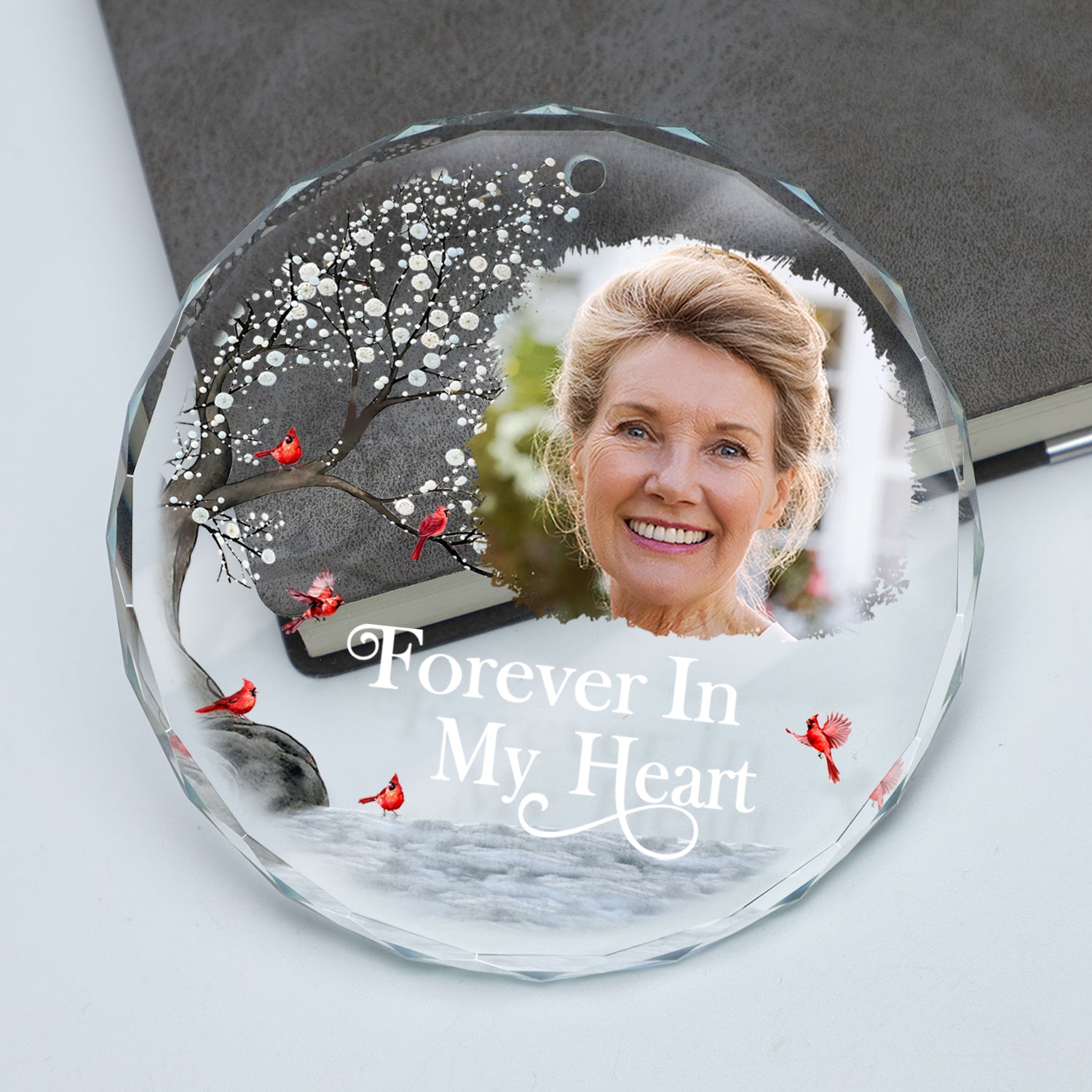Custom Photo I'm Always With You - Christmas, Memorial Gift For Family, Friends - Personalized Circle Glass Ornament ORNA1210