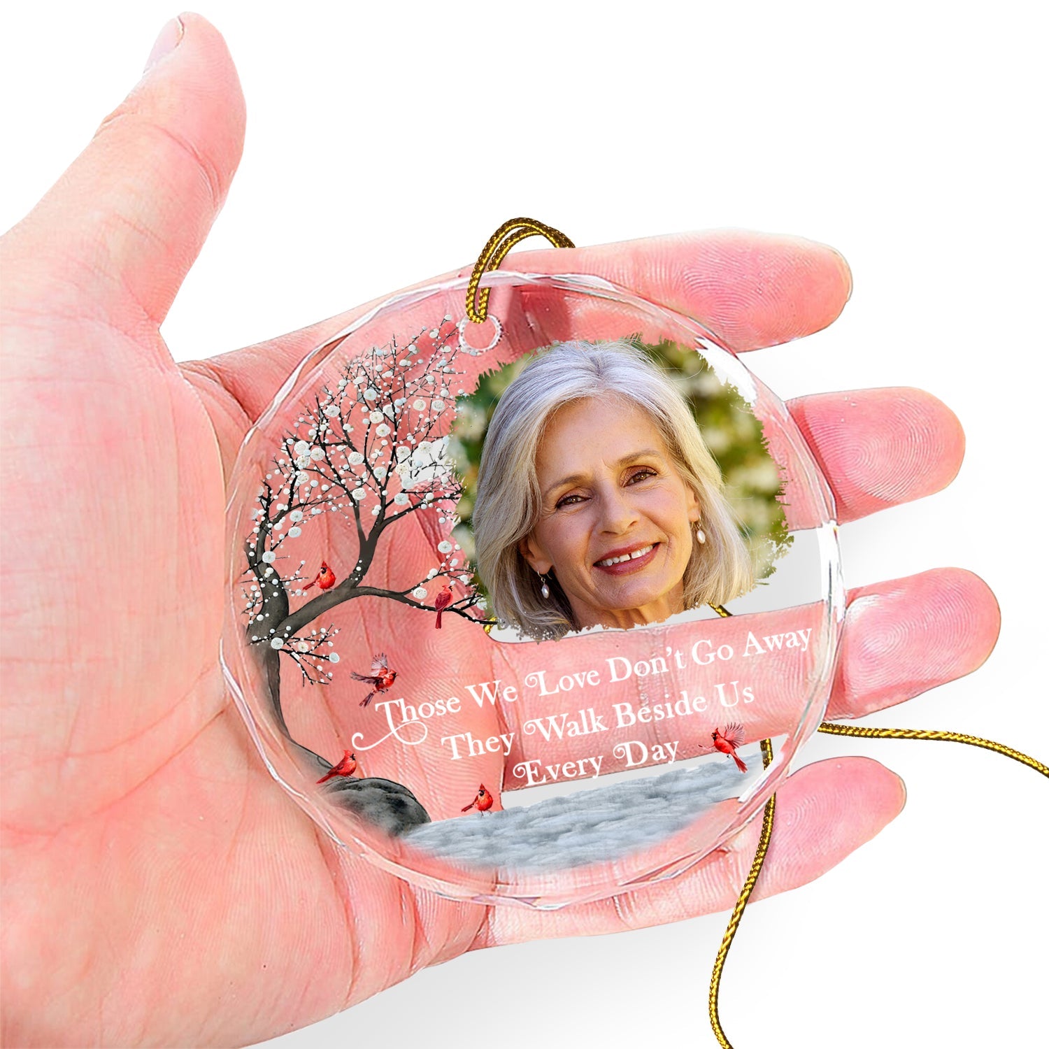 Custom Photo I'm Always With You - Christmas, Memorial Gift For Family, Friends - Personalized Circle Glass Ornament ORNA1210