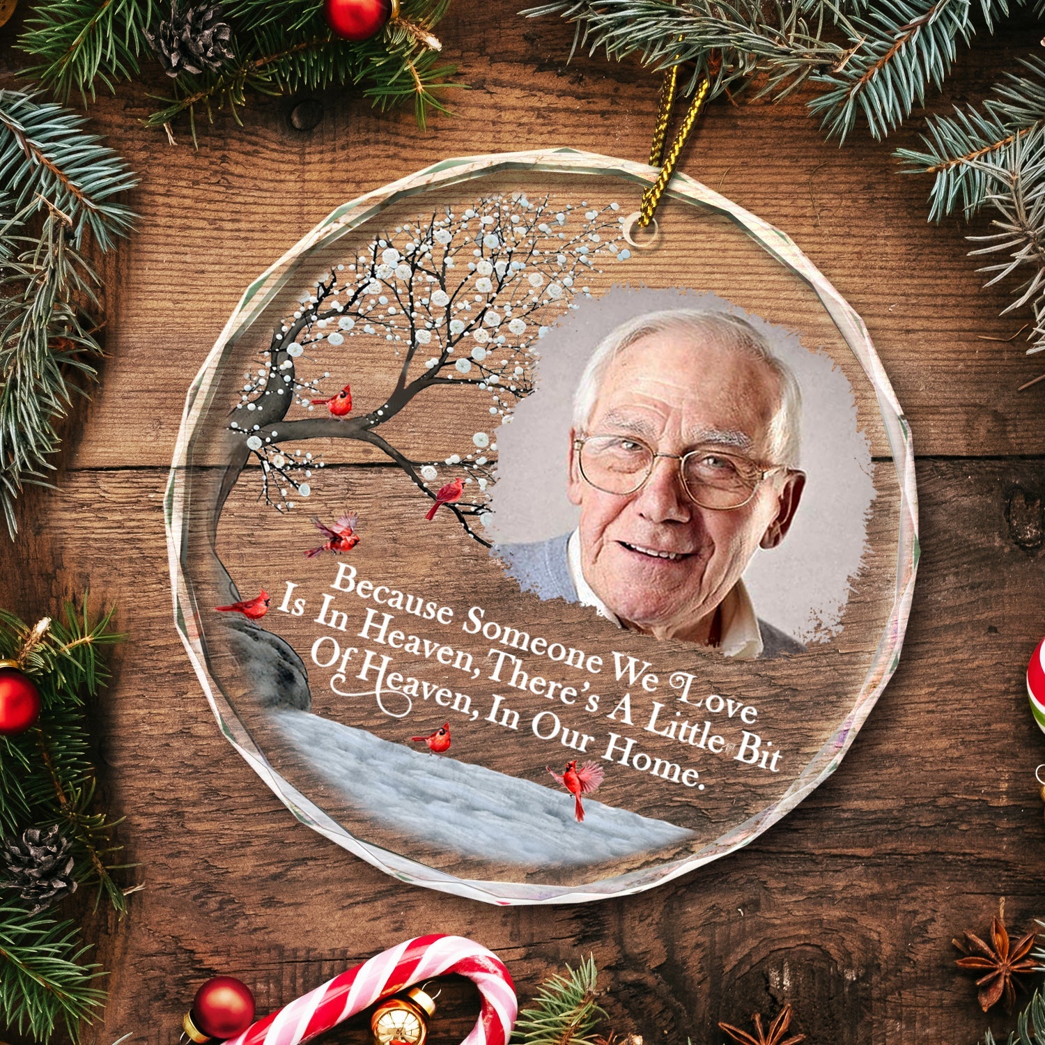 Custom Photo I'm Always With You - Christmas, Memorial Gift For Family, Friends - Personalized Circle Glass Ornament ORNA1210
