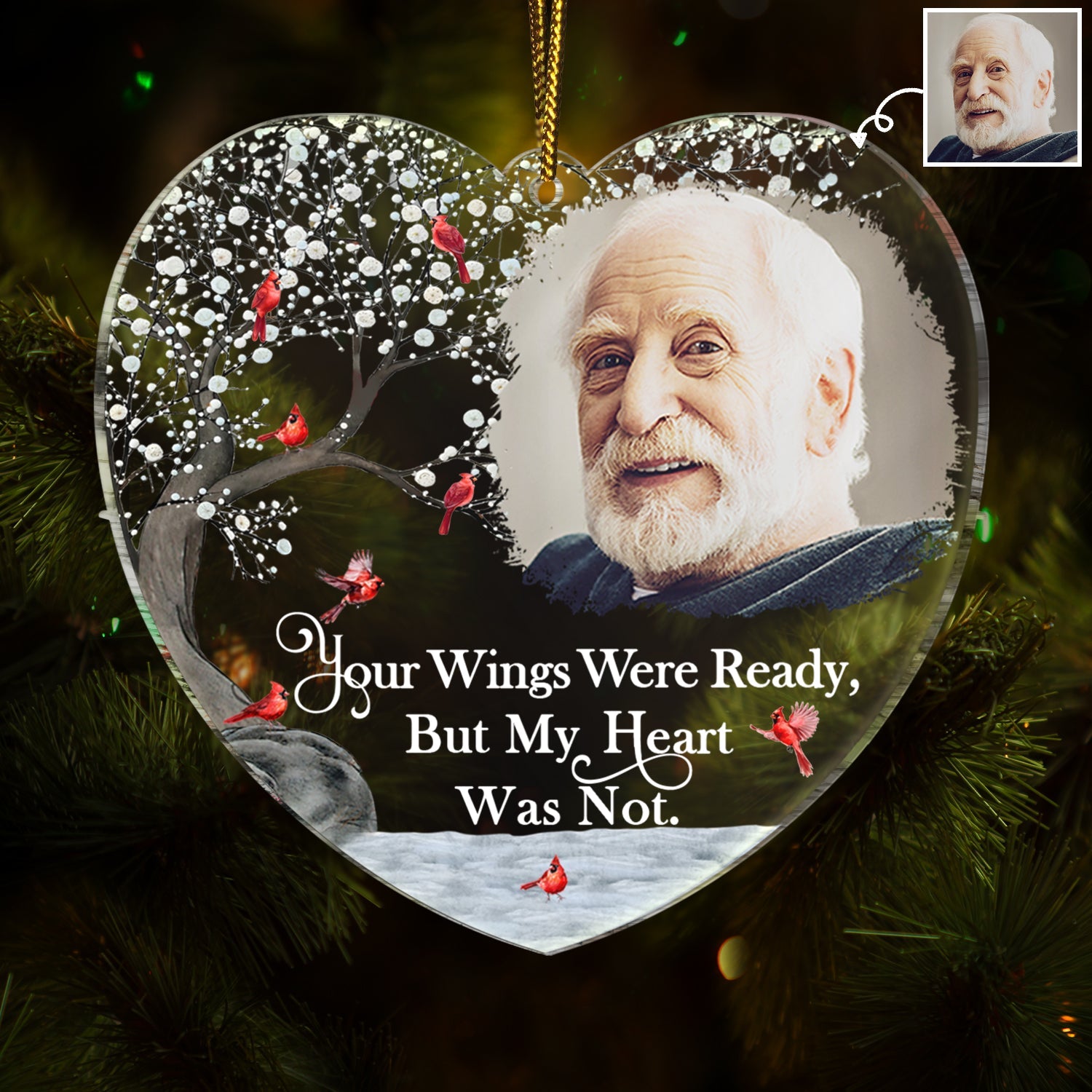 Custom Photo Your Wings Were Ready - Christmas, Memorial Gift For Family, Friends - Personalized Custom Shaped Acrylic Ornament ORNA1210