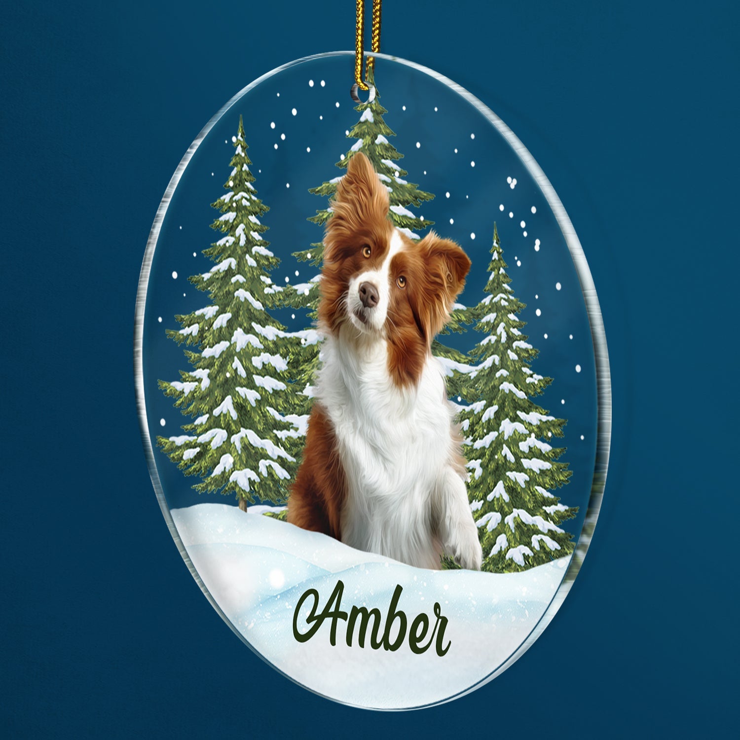 Custom Photo Pet Face - Christmas Gift For Dog Lovers, Cat Lovers, Pet Lovers, Pet Memorial - Personalized Circle Acrylic Ornament ORNA1210