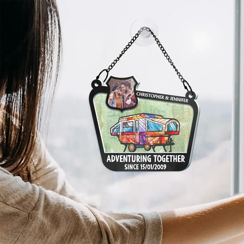 Custom Photo Adventuring Together Since Date - Personalized Acrylic Window Hanging Suncatcher ORNA1210