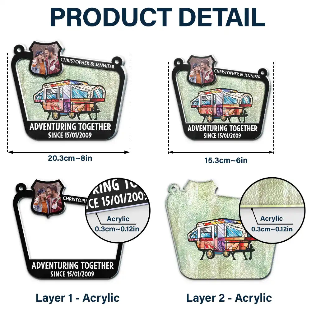 Custom Photo Adventuring Together Since Date - Personalized Acrylic Window Hanging Suncatcher ORNA1210