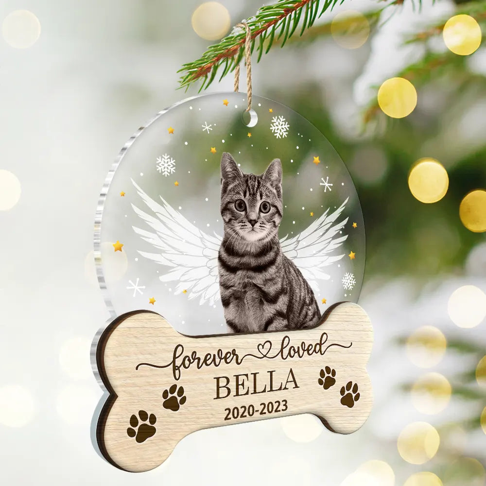 Custom Photo Memorial Forever Loved - Personalized 2-Layered Mix Ornament ORNA1210