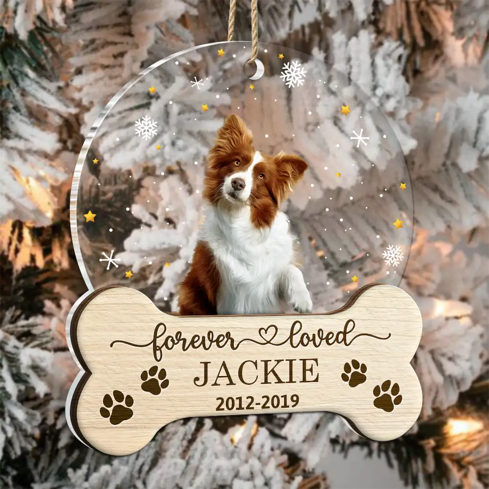 Custom Photo Memorial Forever Loved - Personalized 2-Layered Mix Ornament ORNA1210