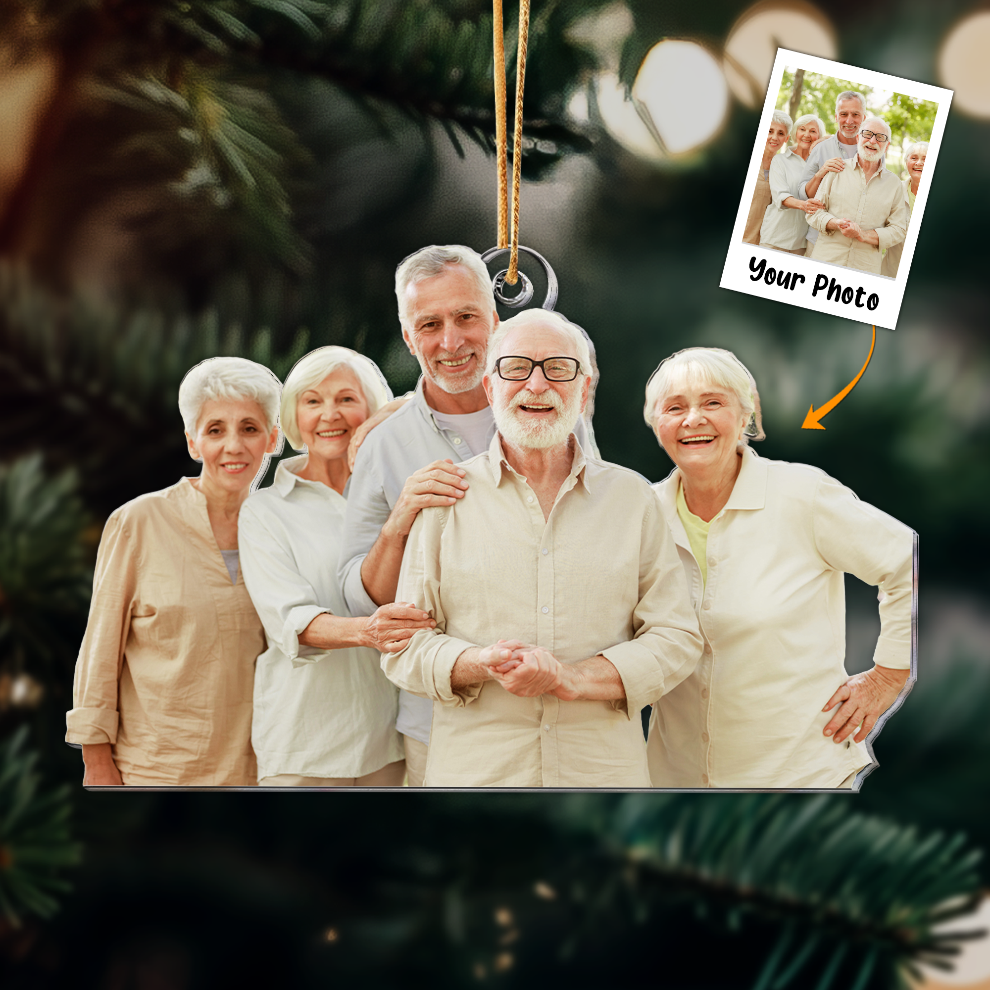 Old Brother Sister Sibling Gift - Personalized Acrylic Photo Ornament ORNA1210