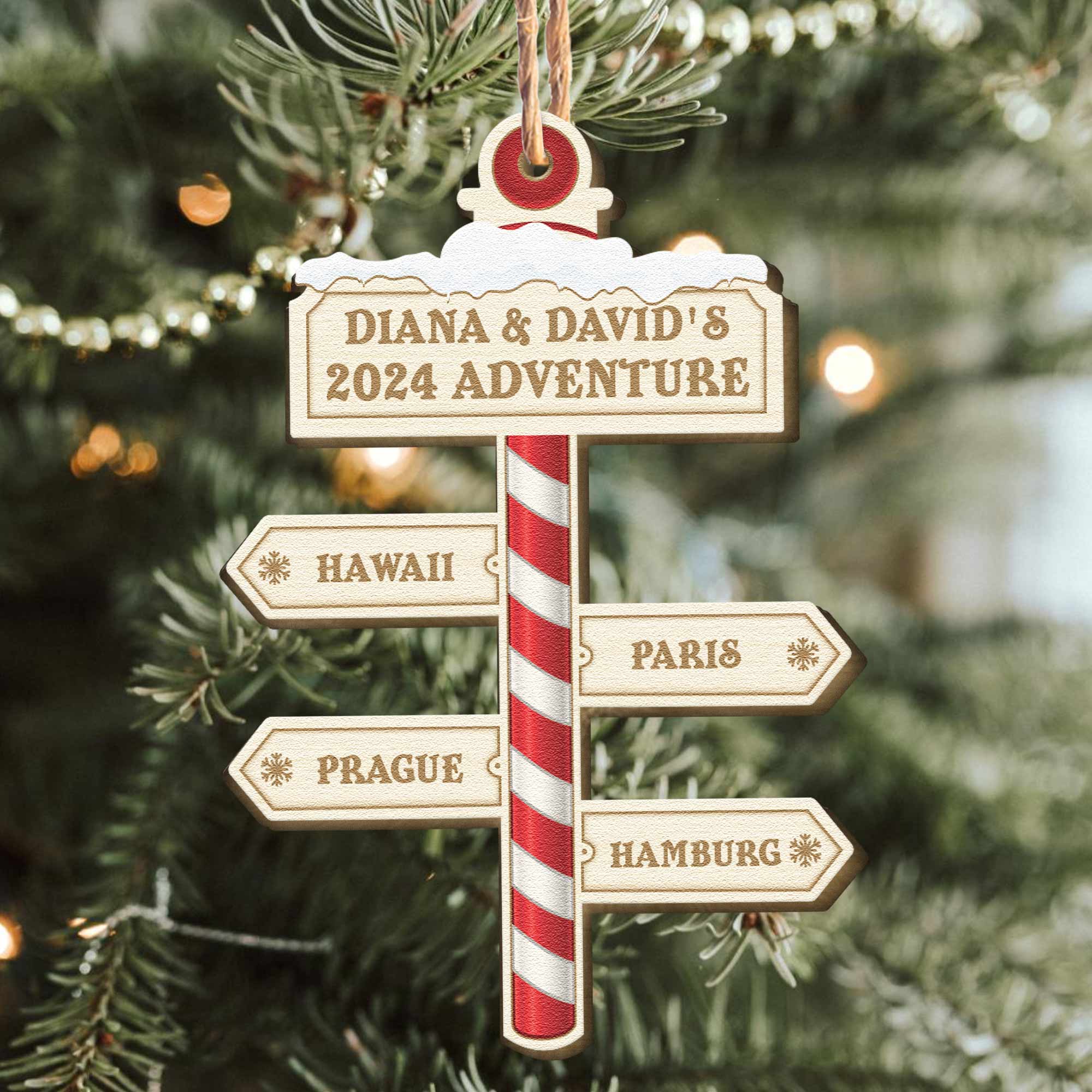 Our Adventure 2024 - Personalized Wooden Ornament ORNA1210
