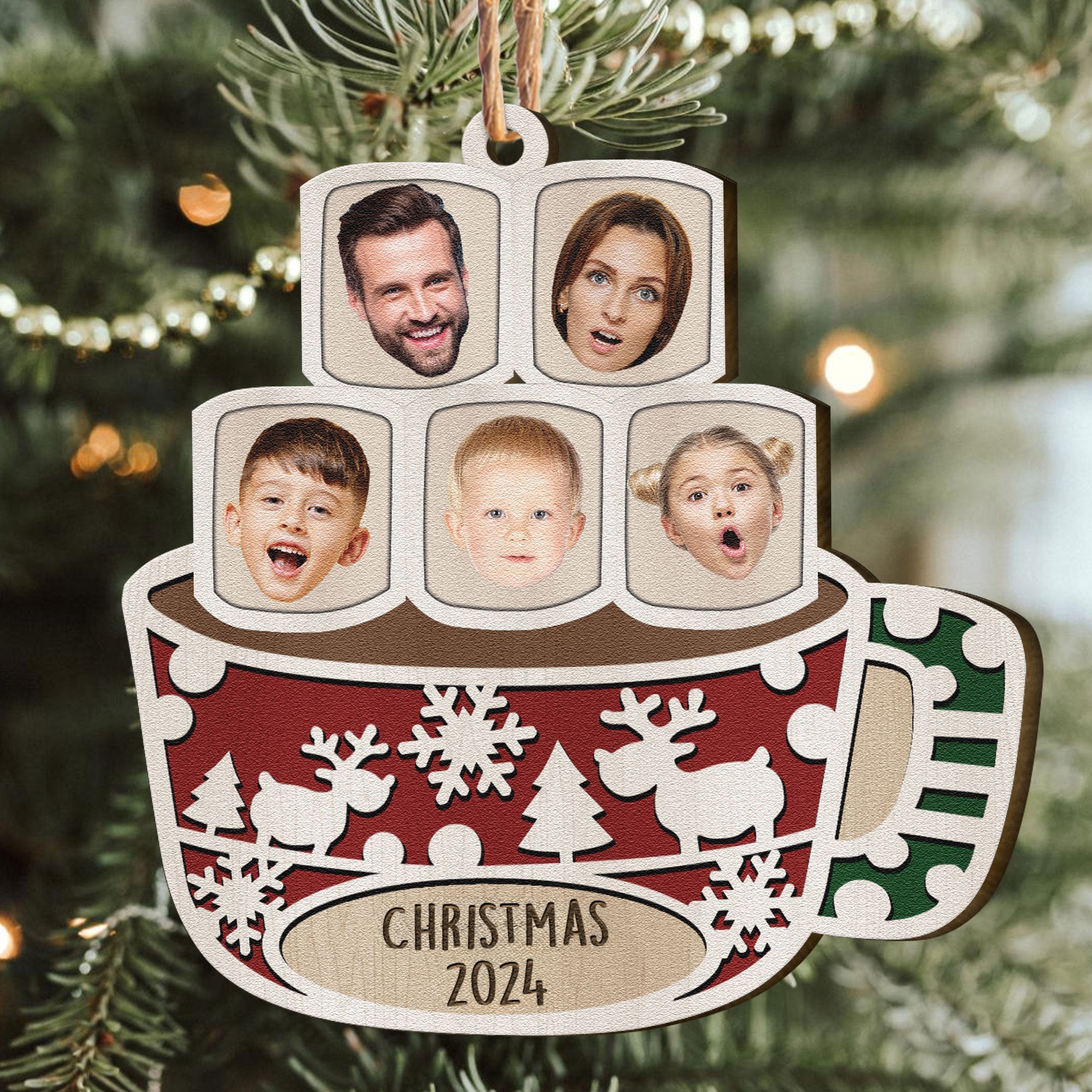 Our Family 2024 - Personalized Wooden Photo Ornament ORN0810