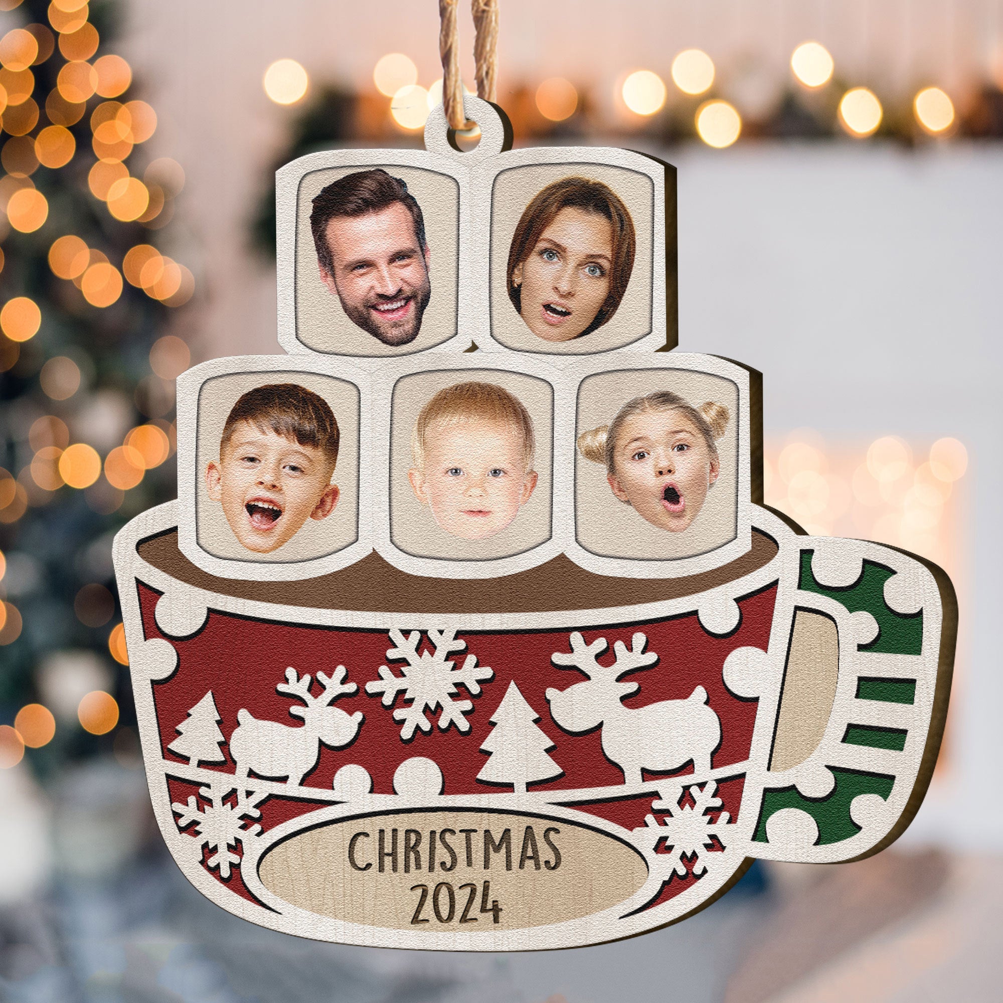 Our Family 2024 - Personalized Wooden Photo Ornament ORNA1210