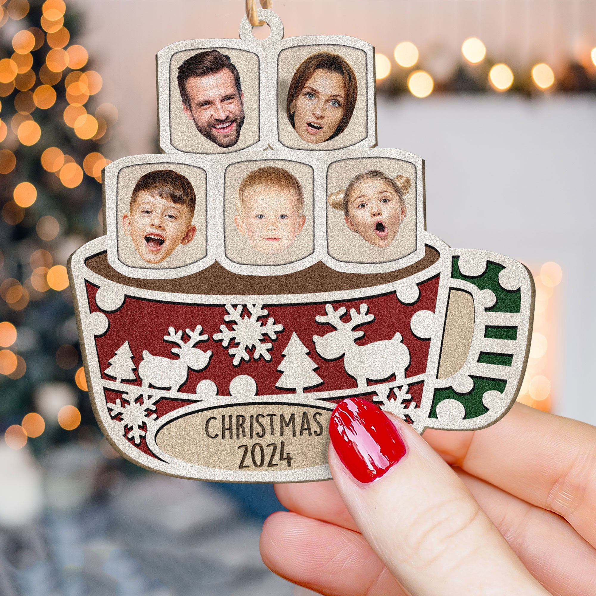 Our Family 2024 - Personalized Wooden Photo Ornament ORNA1210