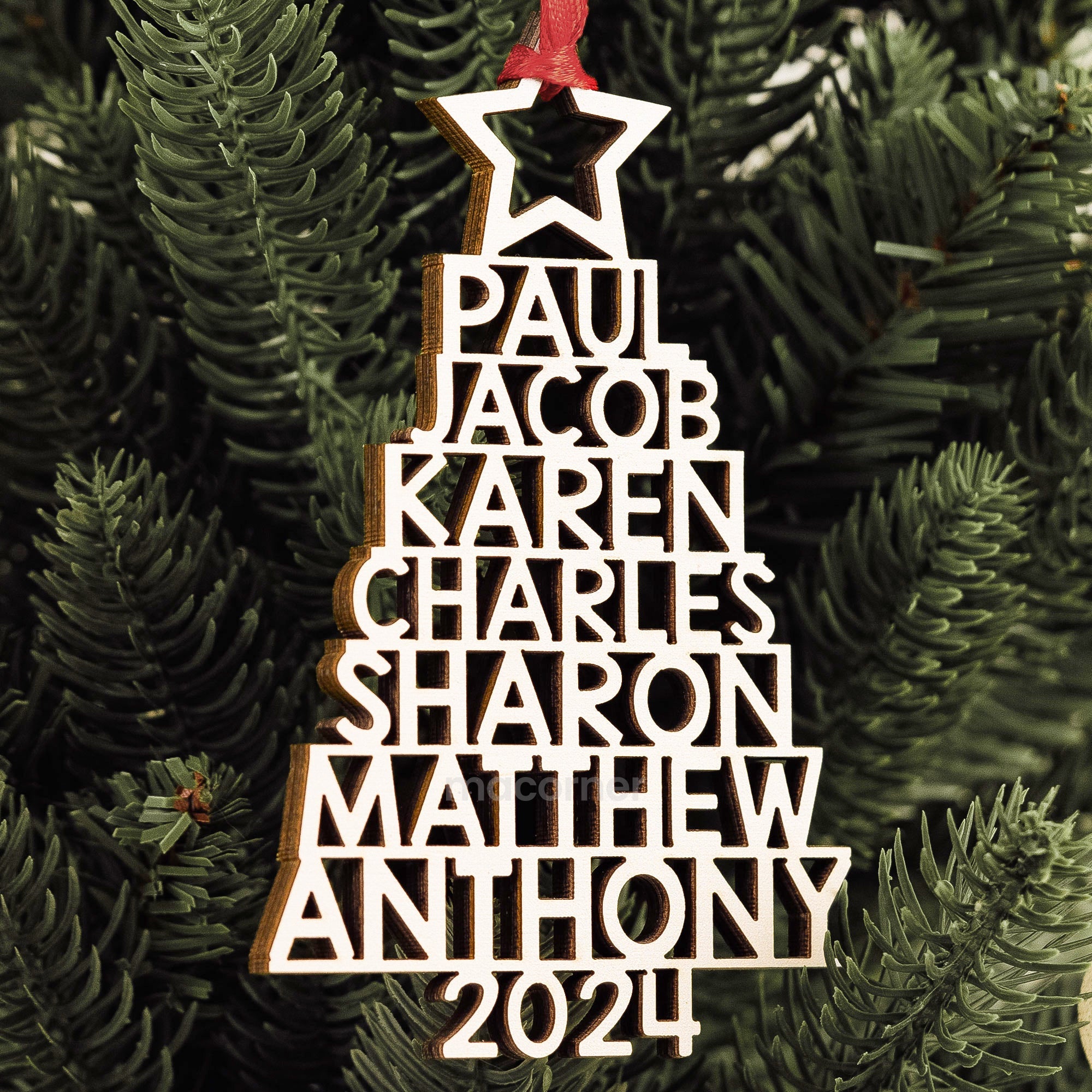 Custom Family Names 2024 Christmas Tree Up To 14 Names - Personalized Family Ornament 1 ORN0810