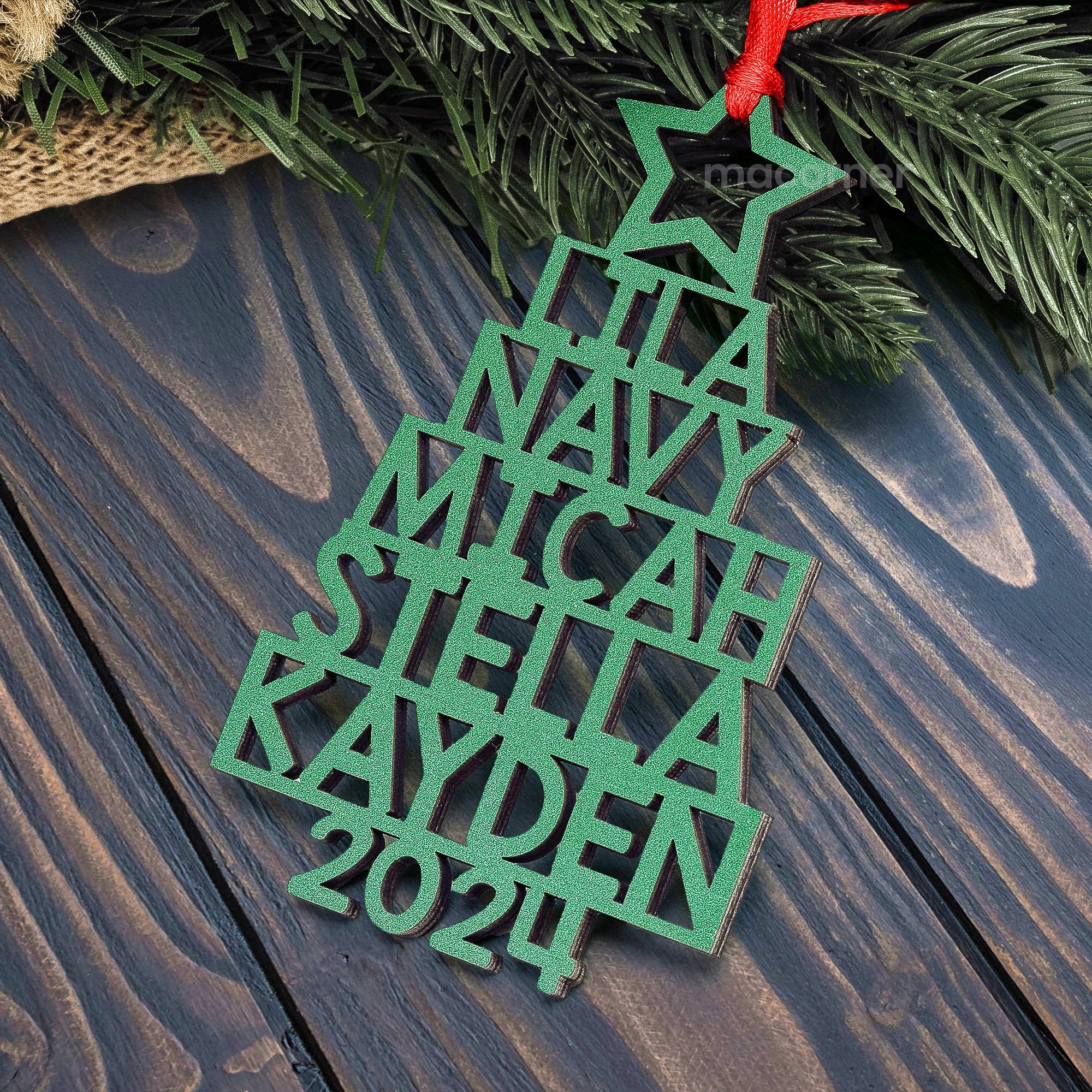 Custom Family Names 2024 Christmas Tree Up To 14 Names - Personalized Family Ornament 1 ORN0810