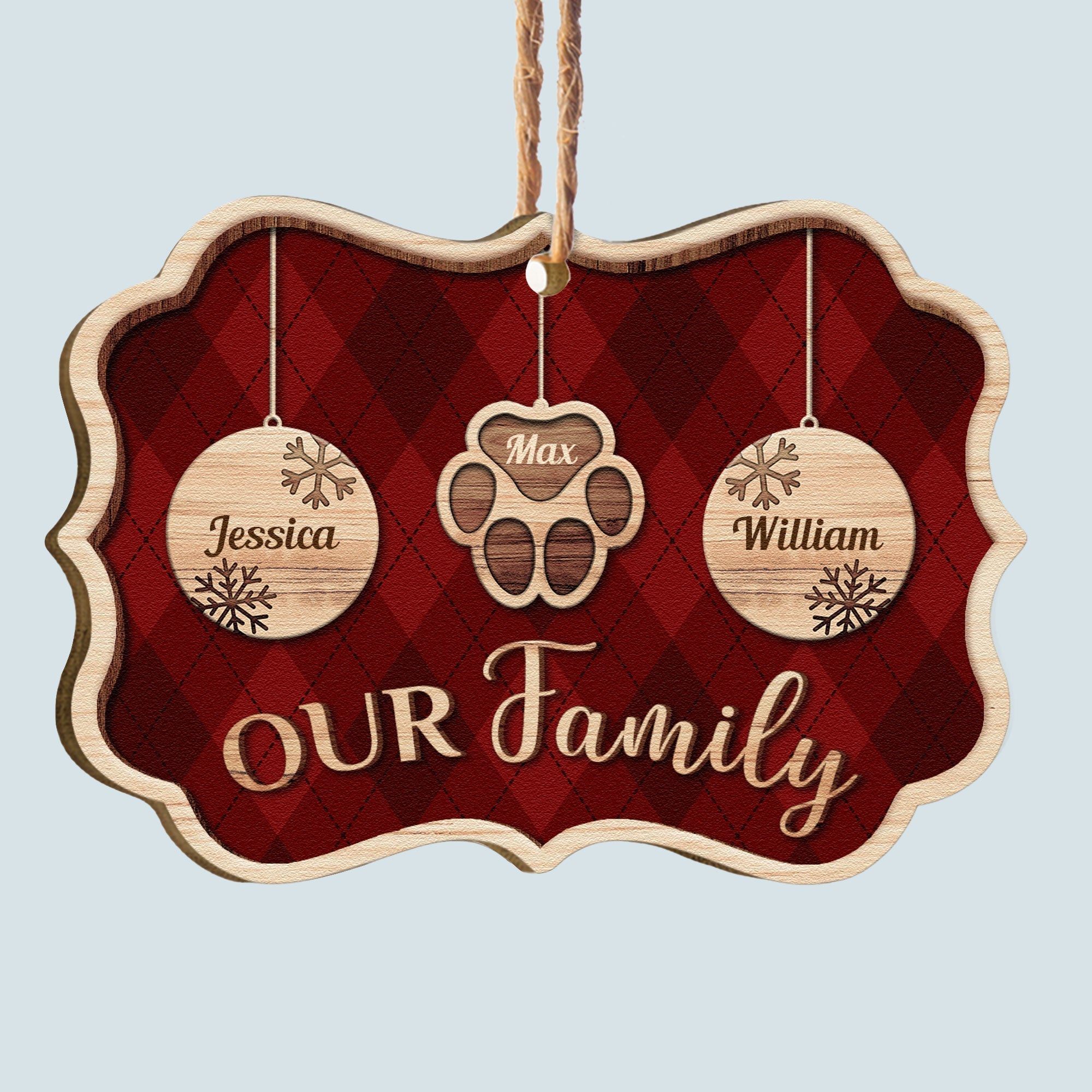 Our Family - Personalized Aluminum/Wooden Ornament ORN0810