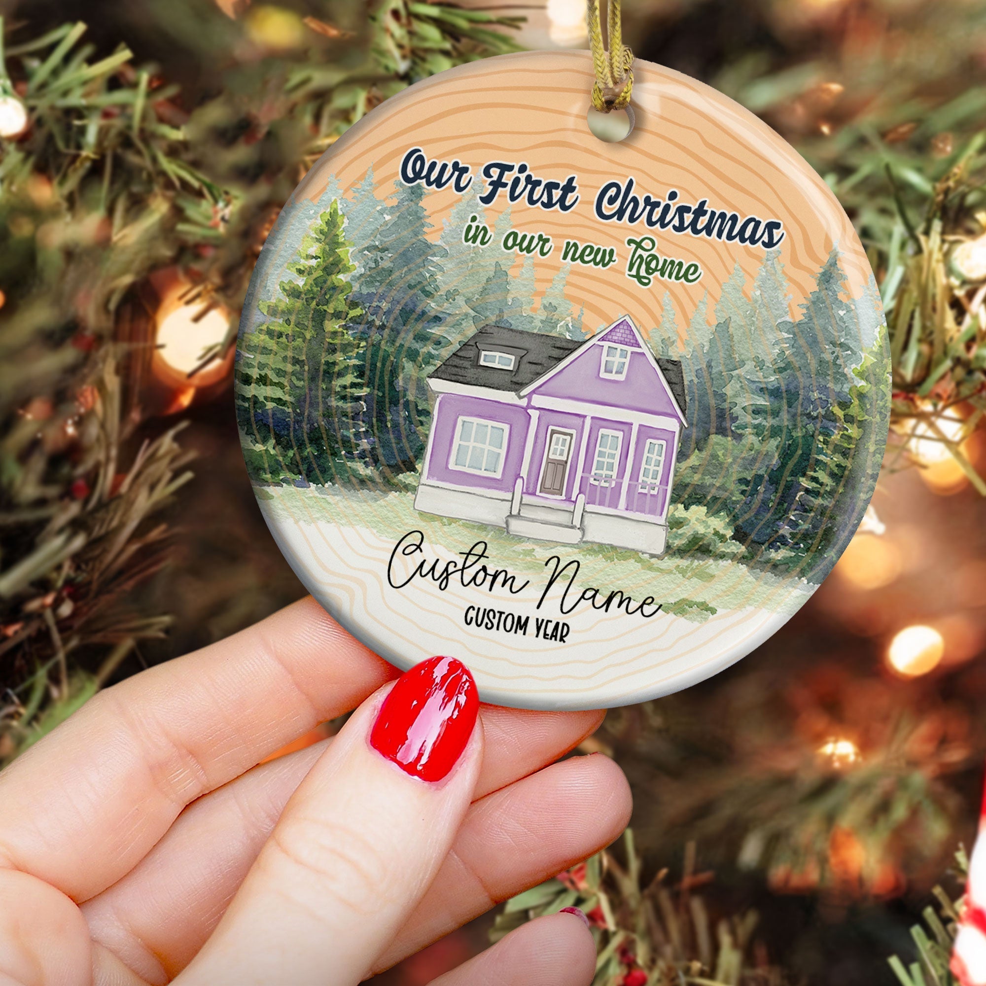 Our First Christmas In Our New Home - Personalized Ceramic Ornament - Christmas Gift For Friends And Family ORN0810
