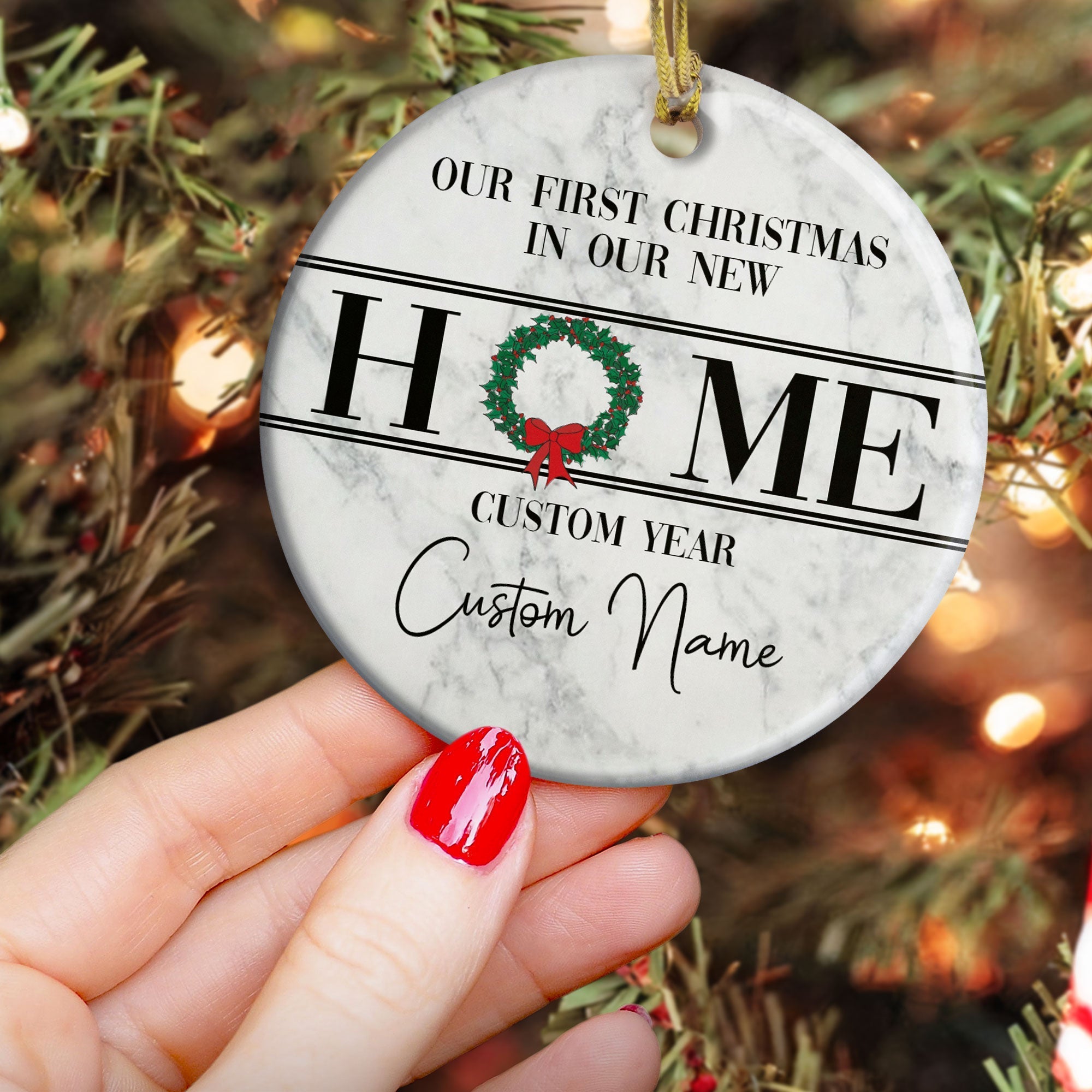 Our First Christmas In Our New Home - Personalized Ceramic Ornament ORN0810