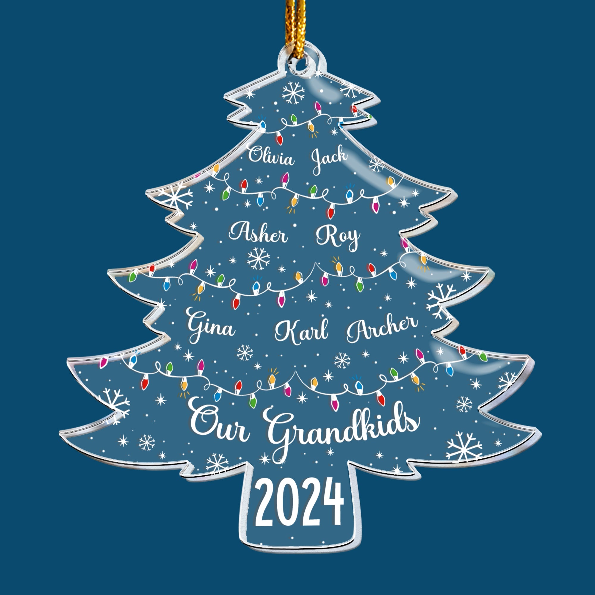 Our Grandkids Christmas Tree With Names - Personalized Acrylic Ornament ORN0810