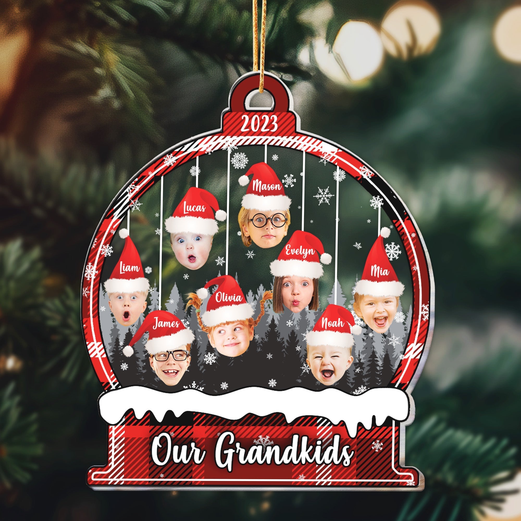 Our Grandkids Funny Face - Personalized Acrylic Photo Ornament ORNA1210