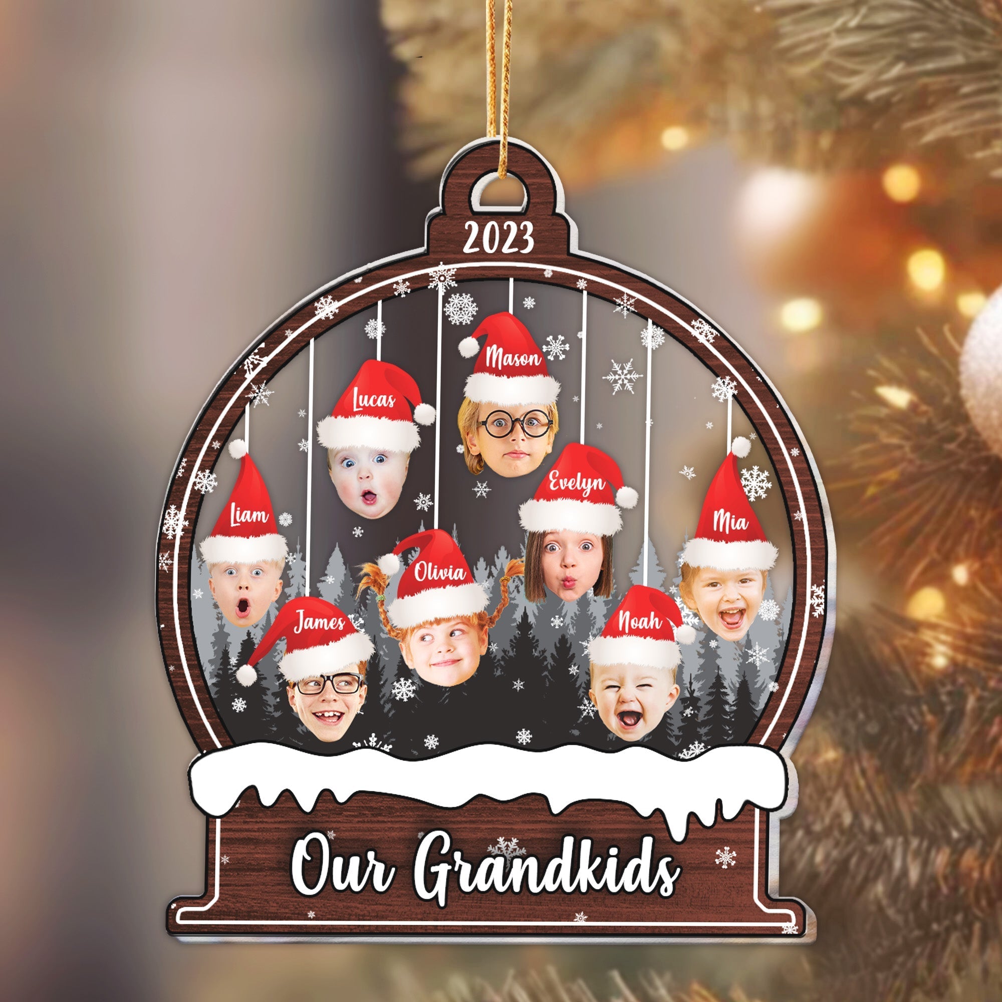 Our Grandkids Funny Face - Personalized Acrylic Photo Ornament ORN0810
