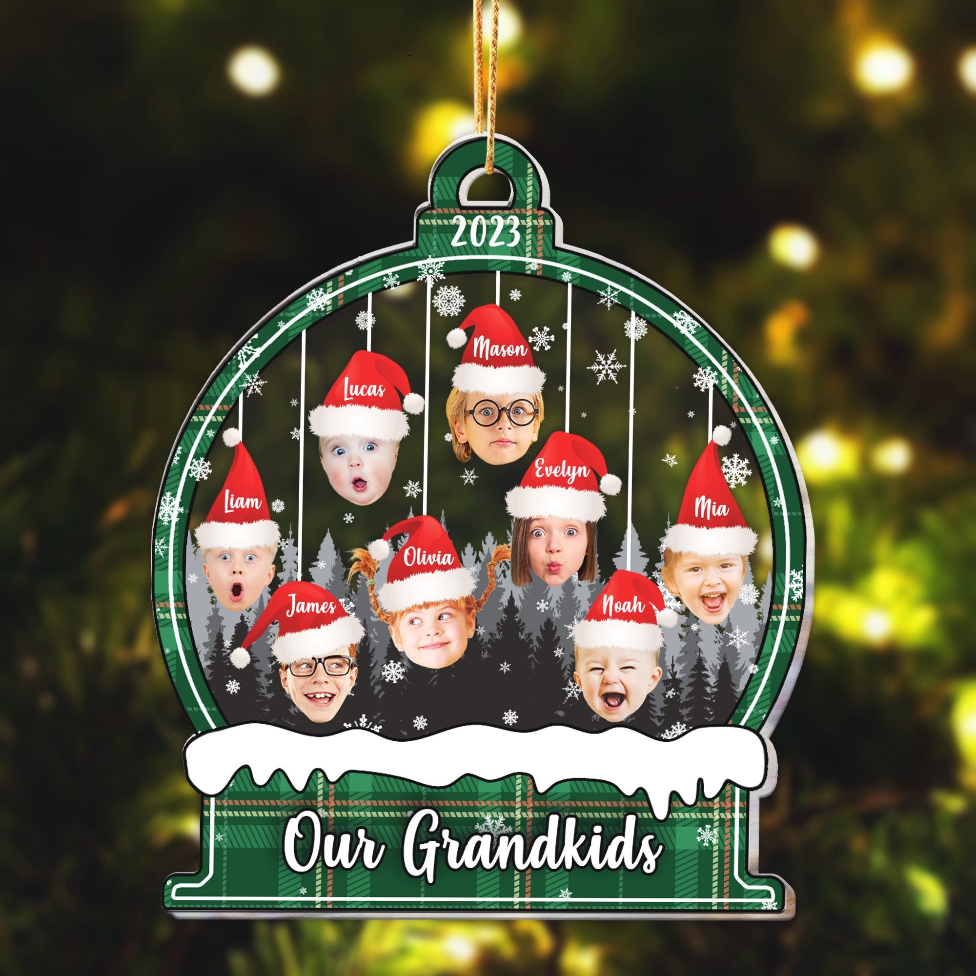 Our Grandkids Funny Face - Personalized Acrylic Photo Ornament ORNA1210
