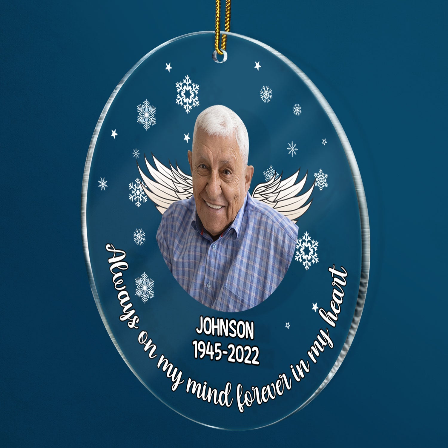 Custom Photo Your Wings Were Ready - Christmas Sympathy Gift, Remembrance Gift, Family Memorial Gift - Personalized Circle Acrylic Ornament ORNA1210